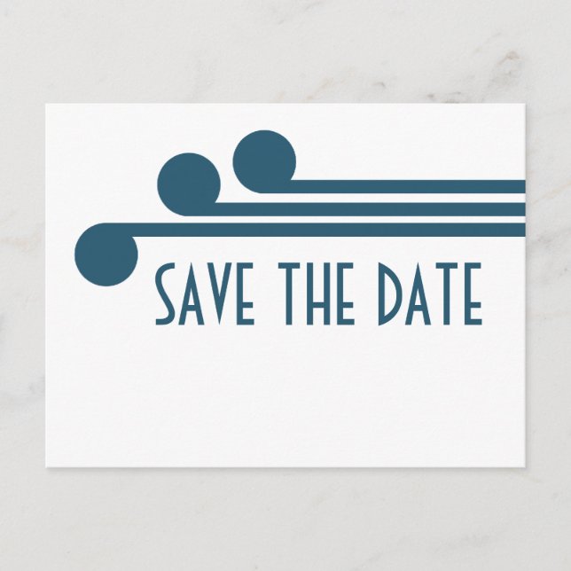 Blue Simple Deko Chic Save the Date Postkarte (Vorderseite)