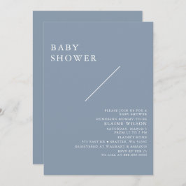 Blue Simple Elegante Modern Baby Shower Einladung