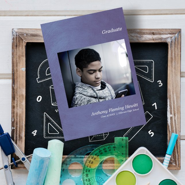 Blue Simple Graduate Announcement Foto (Von Creator hochgeladen)