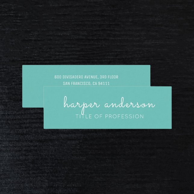 Blue Simple Modern Beruflich Mini Visitenkarte (Von Creator hochgeladen)