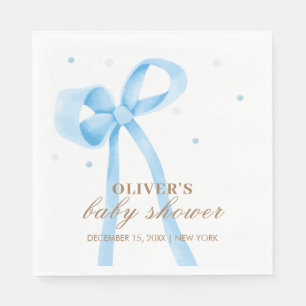 Blue Simple Polka Dot Bow Baby Dusche Serviette