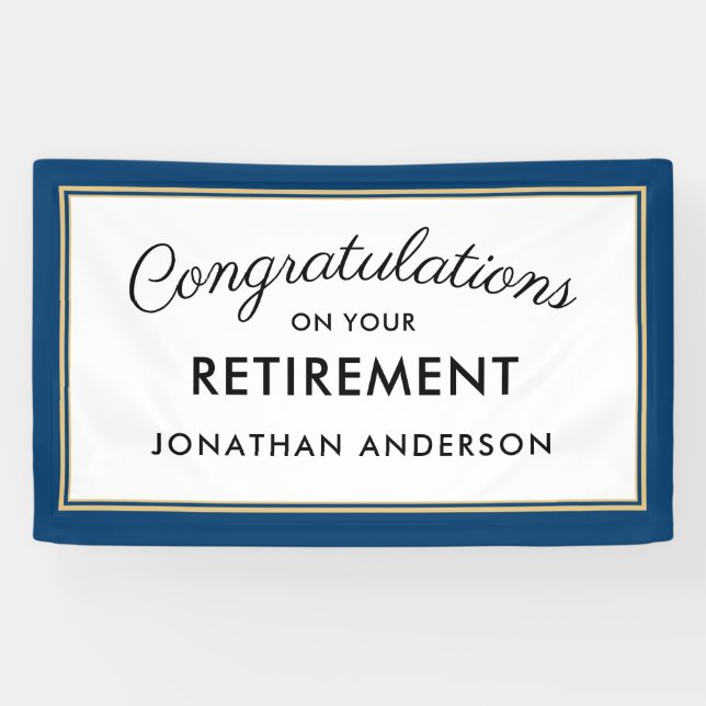 Blue Simple Retirement Party Banner (Horizontal)