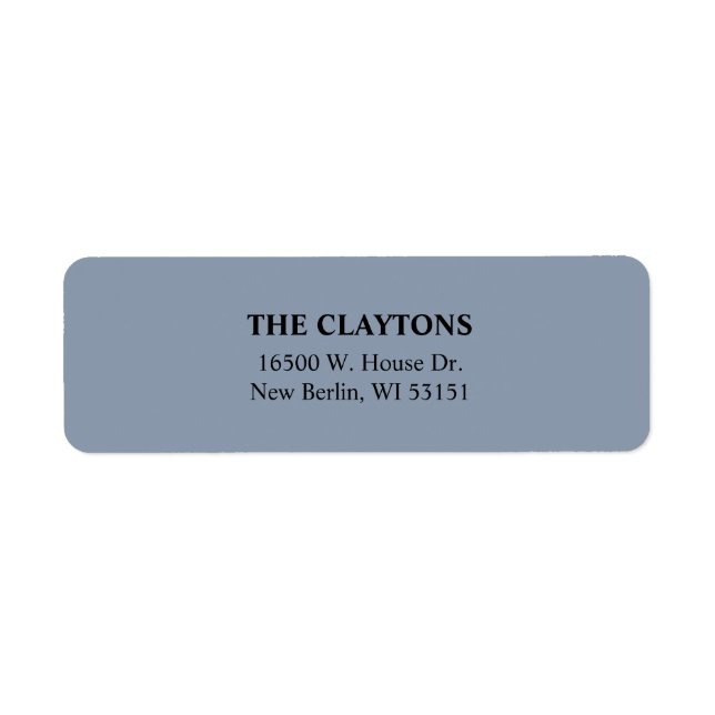 Blue Simple Rücksendeadressen-Aufkleber (Vorne)