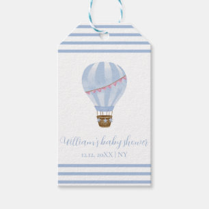 Blue Simple Strip Hot Air Ballon Boy Baby Dusche Geschenkanhänger