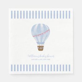 Blue Simple Strip Hot Air Ballon Boy Baby Dusche Serviette