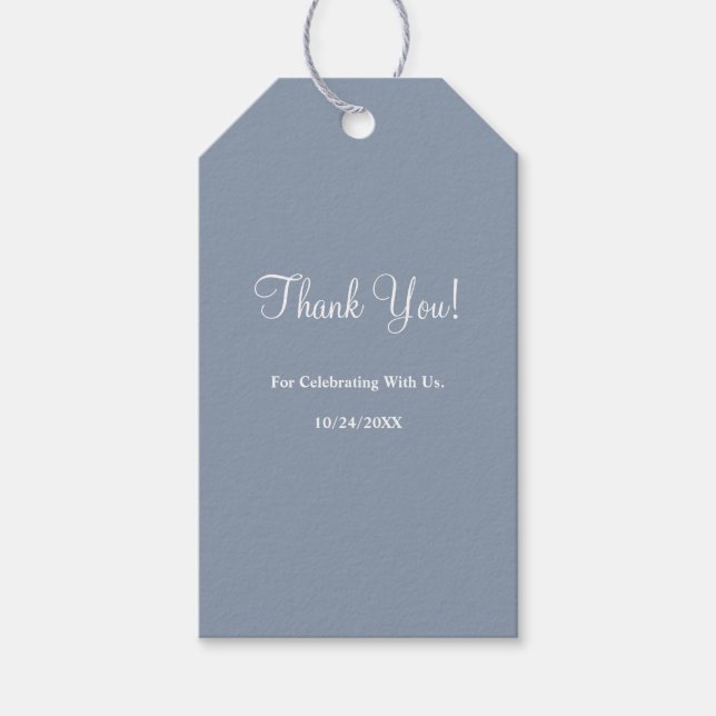 Blue Simple Wedding Gift Tags Geschenkanhänger (Vorderseite)