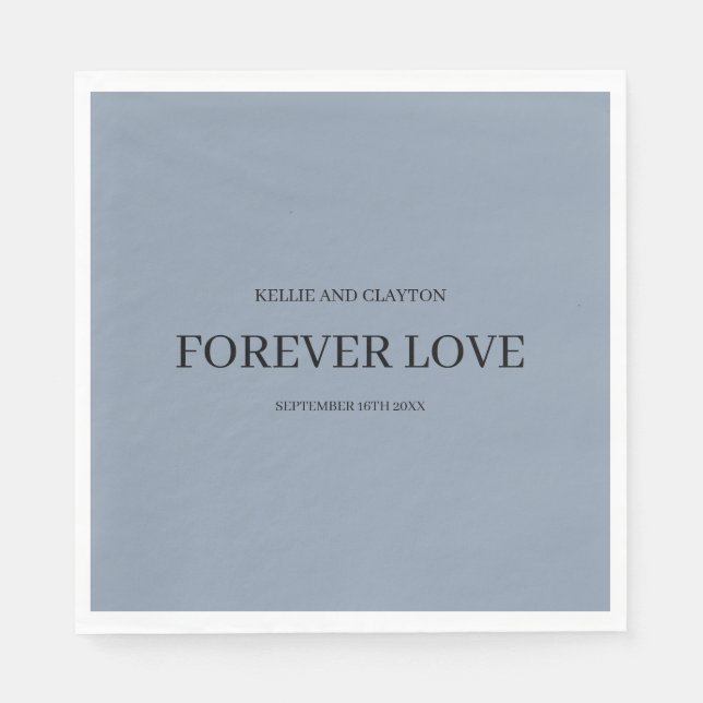 Blue Simple Wedding Napkins Serviette (Vorderseite)