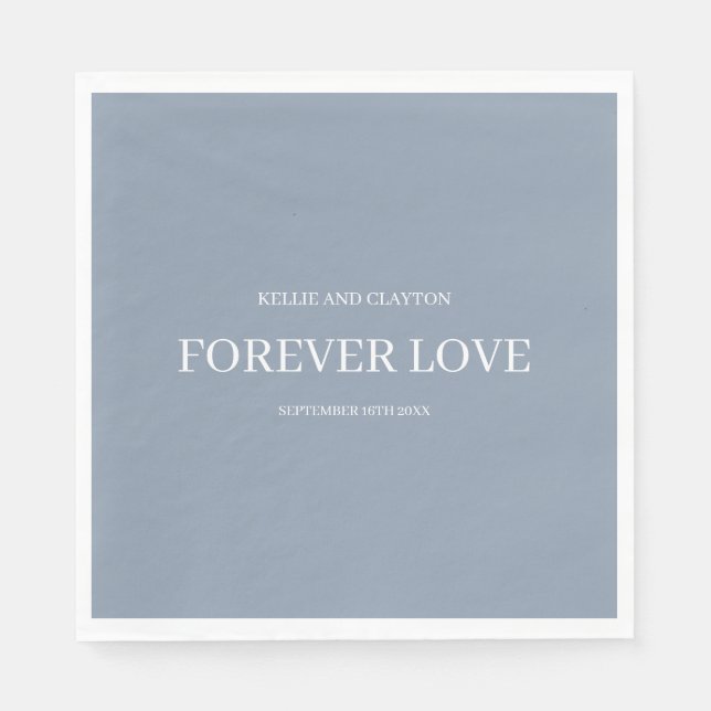 Blue Simple Wedding Napkins Serviette (Vorderseite)