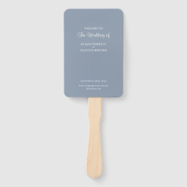 Blue Simple Wedding Program Hand Fan Fächer