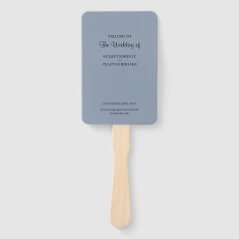 Blue Simple Wedding Program Hand Fan Fächer
