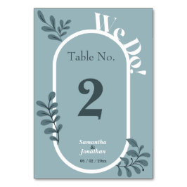 Blue Simple Wedding Table Card Tischnummer
