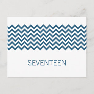 Blue Simple Zickzack Tischnummer Postcard