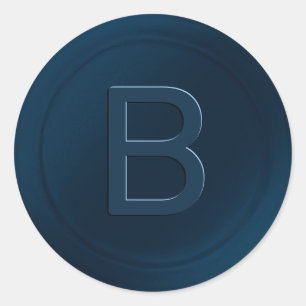 Blue Single Letter Wax Siegel Look Sticker