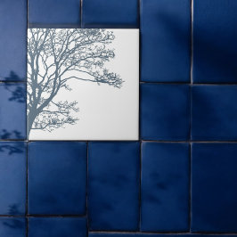 Blue Single Tree Boho Fliese