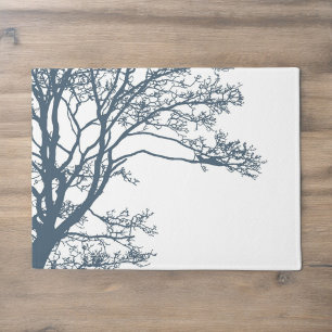 Blue Single Tree Boho Fußmatte
