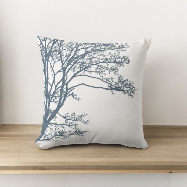 Blue Single Tree Boho Kissen (Von Creator hochgeladen)