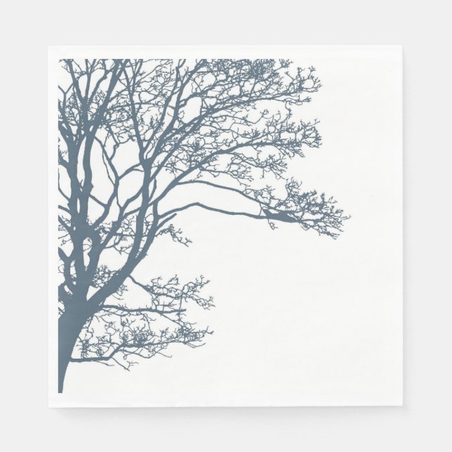 Blue Single Tree Boho Serviette (Vorderseite)