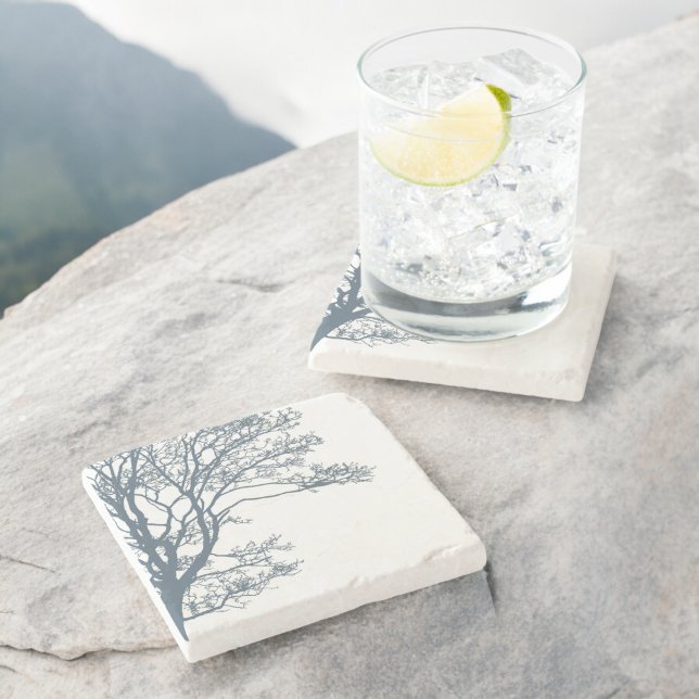 Blue Single Tree Boho Steinuntersetzer (Von Creator hochgeladen)