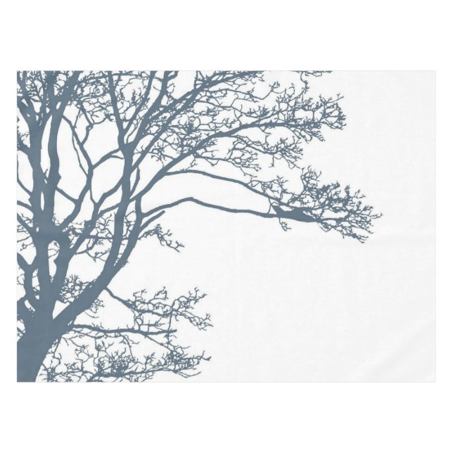 Blue Single Tree Boho Tischdecke (Vorderseite (Horizontal))