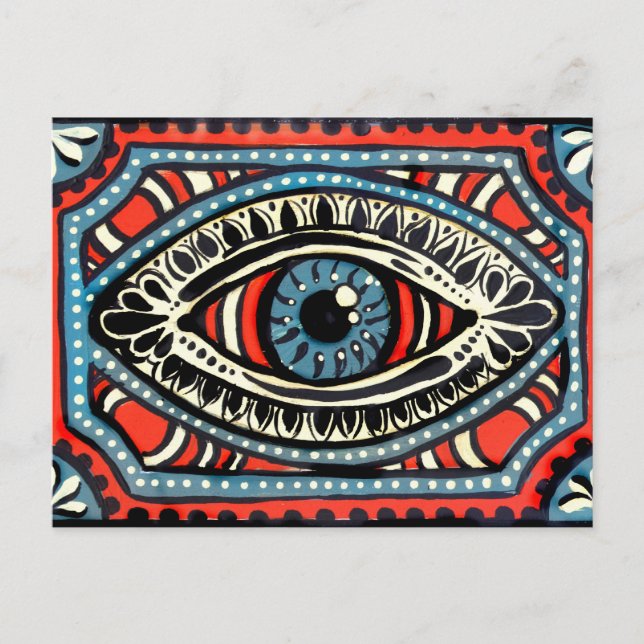 Blue Sinti und Roma Postkarte (Vorderseite)