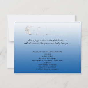 Blue Sketch Baby Dusche Einladung