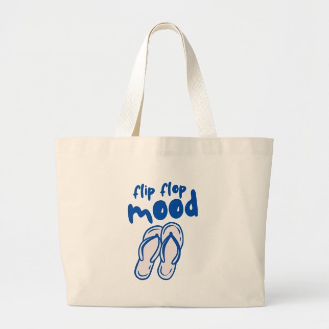Blue Sketch Bold Flops Mood Daily Life Phrase Jumbo Stoffbeutel (Vorne)