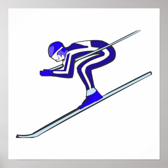 Blue Ski Fast Poster (Vorne)