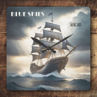 Blue Skies Ahead Antique Sailboat