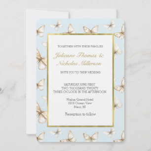 Blue Skies & Butterflies Hochzeit Einladung