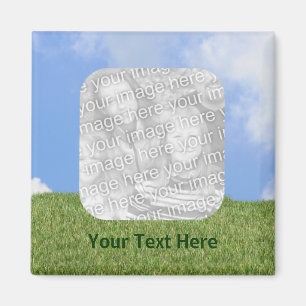 Blue Skies Green Grass Foto Magnet