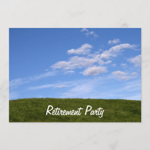 Blue Skies Green Grass Retirement Party Einladung