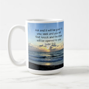 BLUE SKIES LUKE 11:9 OCEAN FOTO DESIGN KAFFEETASSE