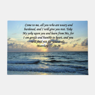 BLUE SKIES MATTHEW 11:28 SONNENRISE FOTO DESIGN FUßMATTE