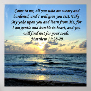 BLUE SKIES MATTHEW 11:28 SONNENRISE FOTO DESIGN POSTER