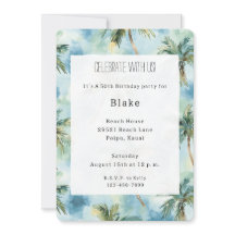 Blue Skies Tropical Island Palm Trees Birthday