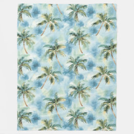 Blue Skies Tropical Island Palm Trees   Fleecedecke