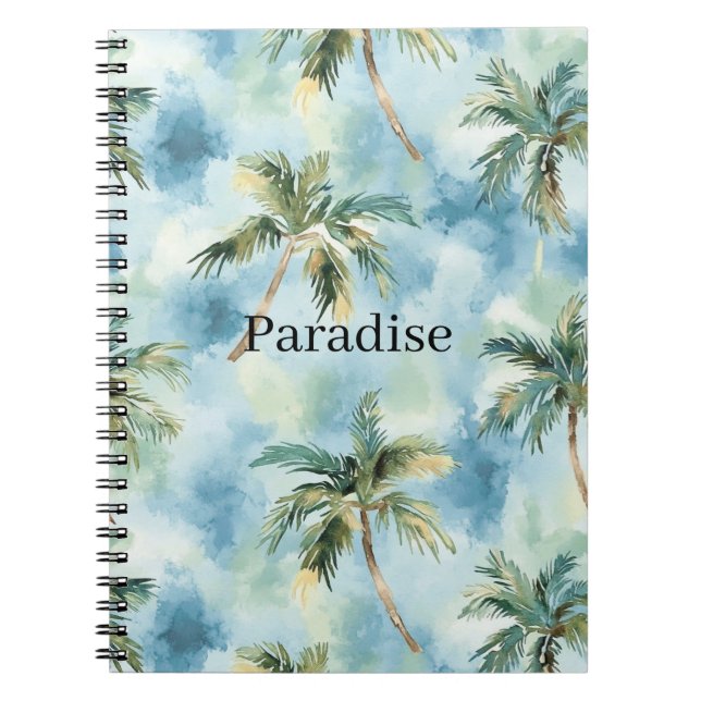 Blue Skies Tropical Island Palm Trees   Notizblock (Vorderseite)