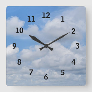 Blue Skies Wall Clock Quadratische Wanduhr