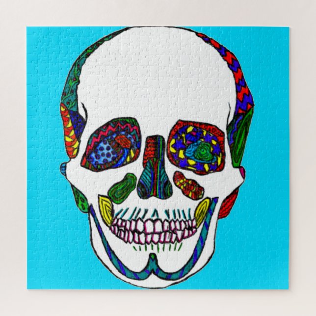 Blue Skull Mosaic Puzzle (Vertikal)