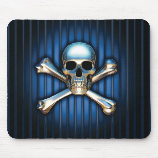 Blue Skull Mouse Pad Mousepad (Vorne)