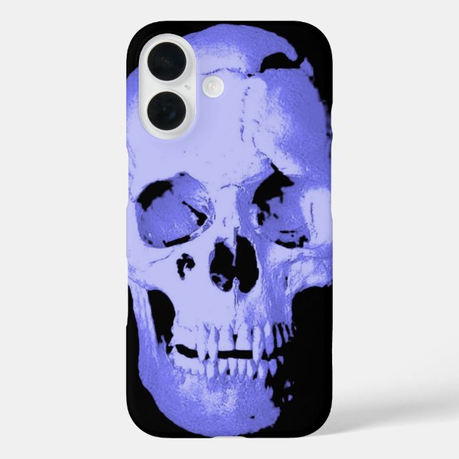 Blue Skull Pop Art Fantasy Case-Mate iPhone Hülle (Rückseite)