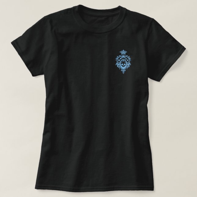 Blue Skull und Card Anzug Wappen T - Shirt (Design vorne)