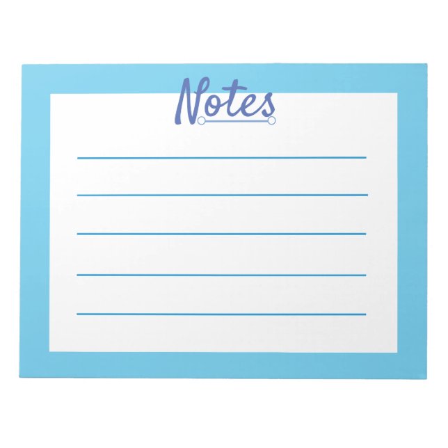 Blue Sky 11" x 8,5" Notepad - 40 Seiten Notizblock (Vorderseite)