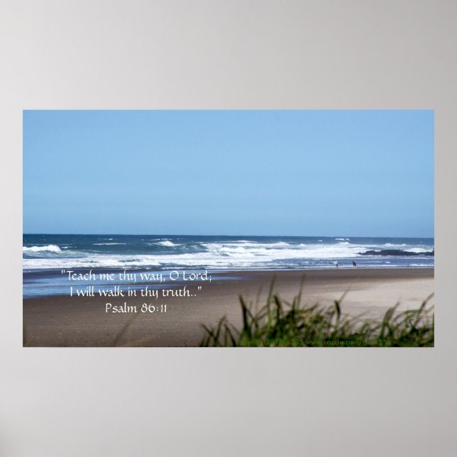 Blue Sky and Beach Print w/Scripture Verse Poster (Vorne)