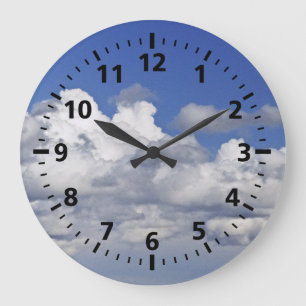 "BLUE SKY AND CLOUDS"  ROUND CLOCK GROßE WANDUHR