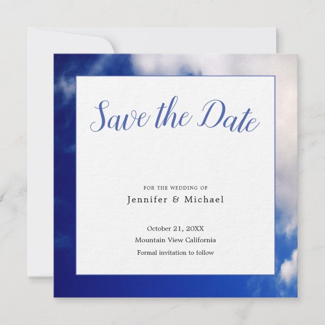 Blue Sky Art Fotografie Beruflich Minimalistisch Save The Date (Vorderseite)