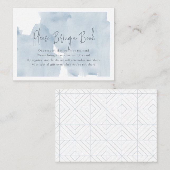 Blue Sky Baby Dusche Bitte buchen Begleitkarte (Vorne/Hinten)