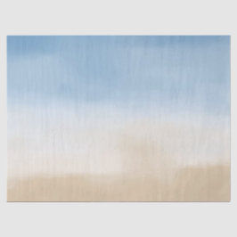 Blue Sky Beige Sand Ombre Wasserfarbe Seidenpapier