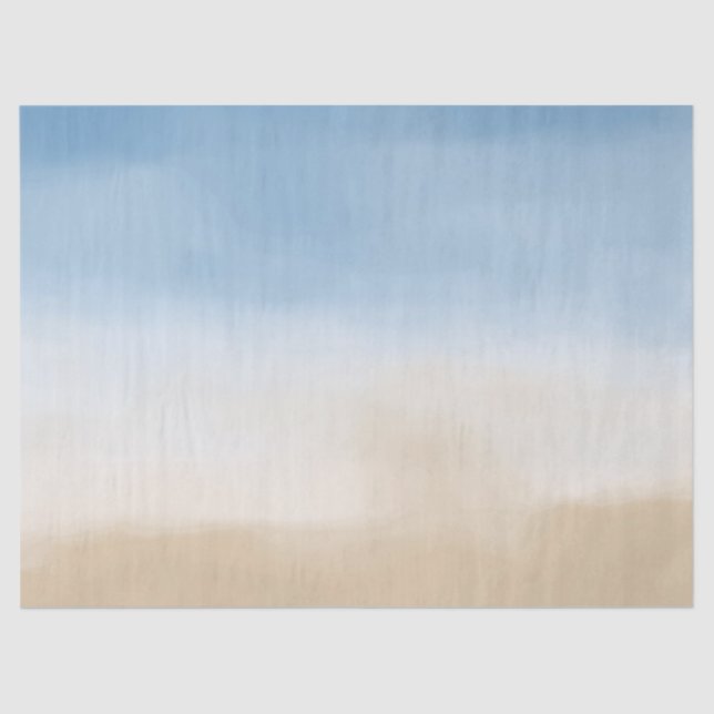 Blue Sky Beige Sand Ombre Wasserfarbe Seidenpapier (Vorderseite)
