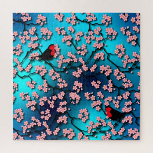 Blue Sky Bird Cherry Blossom Puzzle